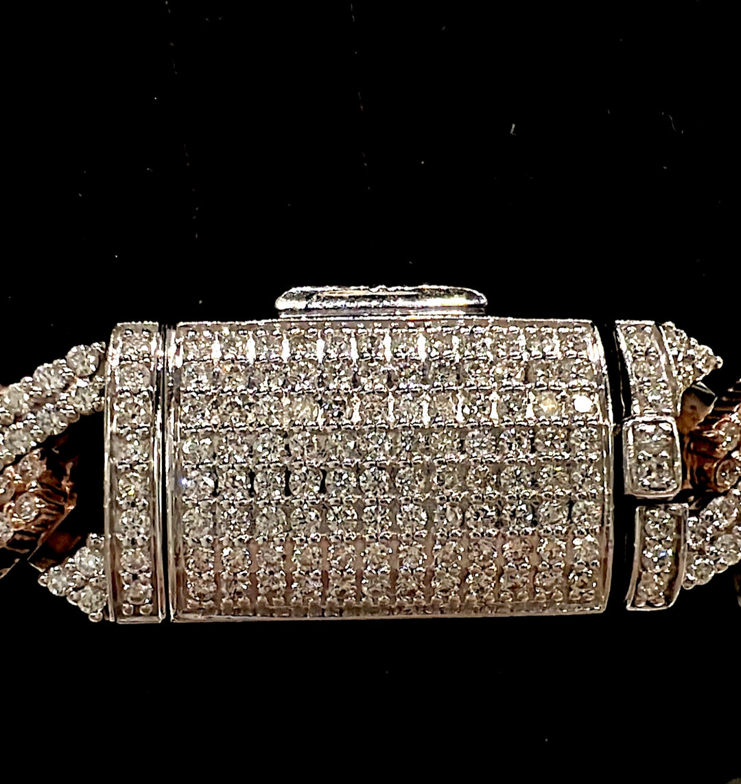 14K Two-Tone Gold Diamond Miami Cuban Chain, 16.50 ct, 22 inch, 12mm
