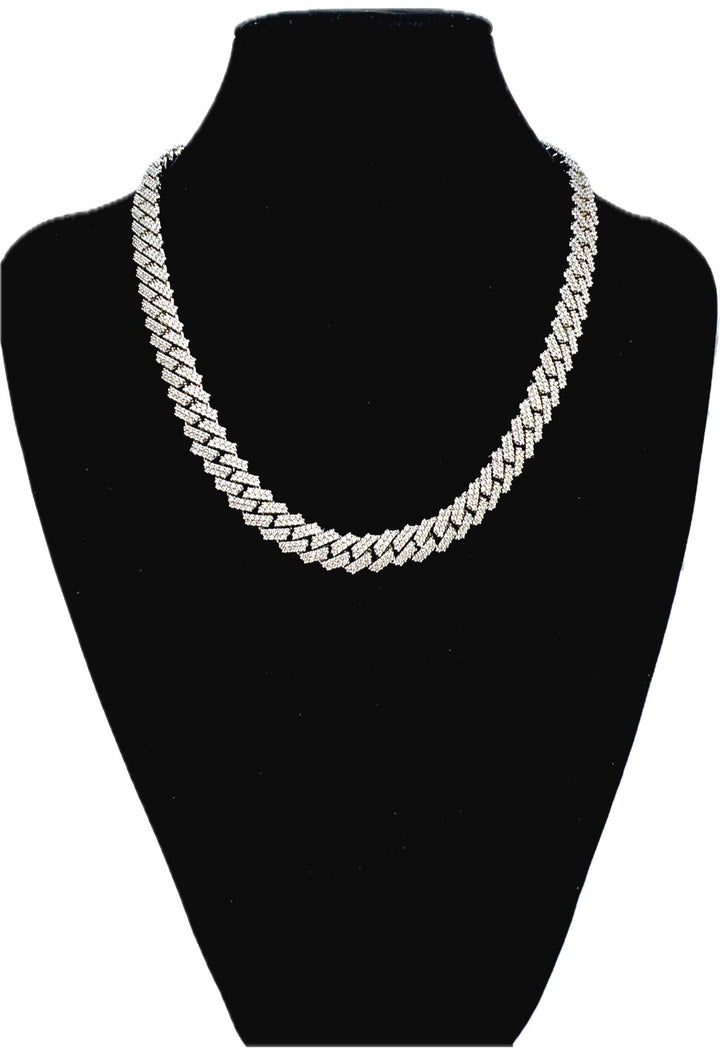 10K White Gold Diamond Chain, 12.50 ct, 18 inch