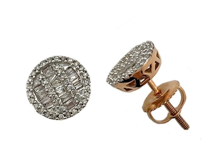 10K Rose Gold Diamond Stud Earrings, 0.40 ct, Various Shapes