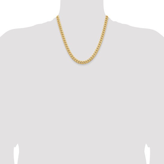 14K Yellow Gold Miami Cuban Chain, 26 inch, 6.6mm