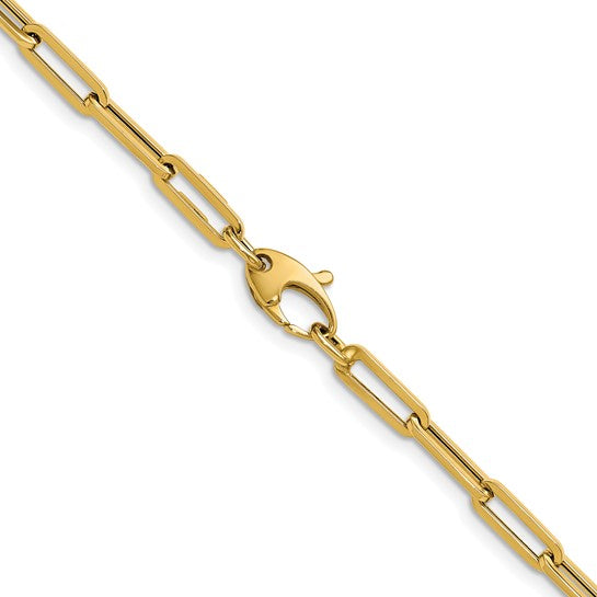 14K Yellow Gold Paperclip Chain, 18 inch, 5mm