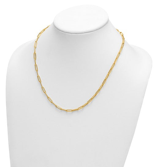 14K Yellow Gold Paperclip Chain, 18 inch, 5mm