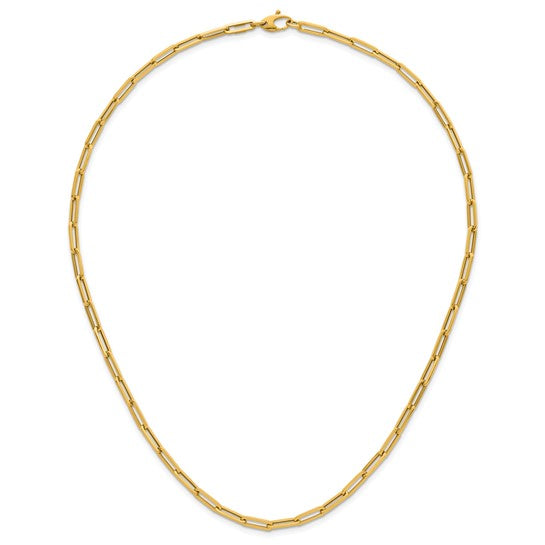 14K Yellow Gold Paperclip Chain, 18 inch, 5mm