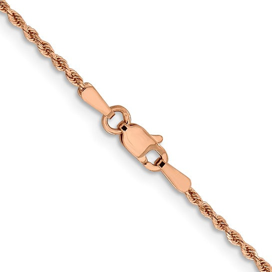 10K Rose Gold Diamond-Cut Hollow Rope Chain, 20 inch, 3.6mm