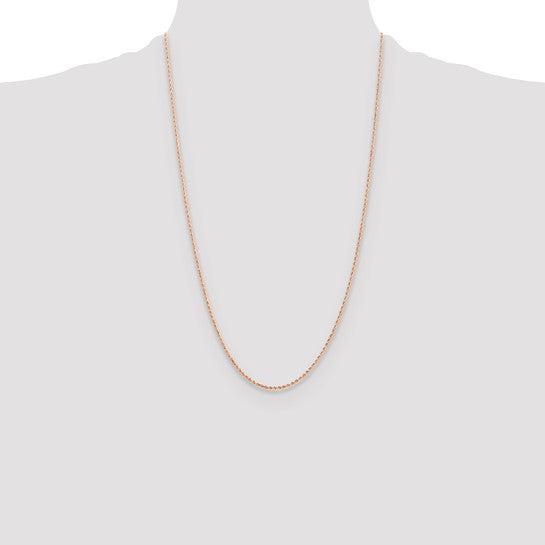 Rose 10 Karat Diamond Cut Chain Length 20 Weight 6.6 Mm 3.6 Style: Hollow Rope