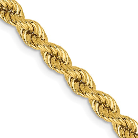 10K Yellow Gold Diamond-Cut Rope Chain, 22 inch, 4mm
