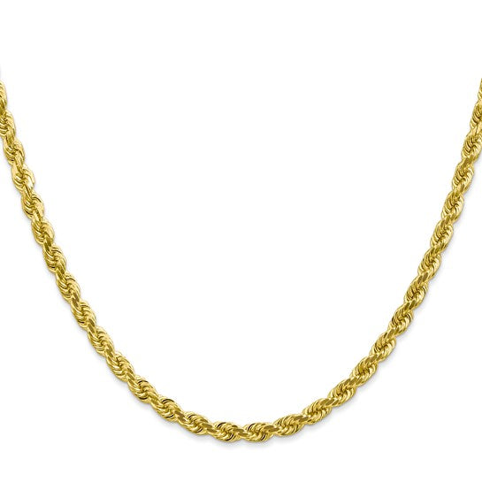 10K Yellow Gold Diamond-Cut Rope Chain, 22 inch, 4mm