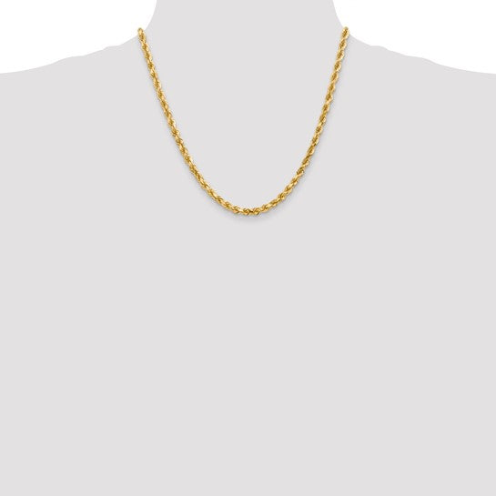 14K Yellow Gold Rope Chain, 20 inch, 4.6mm