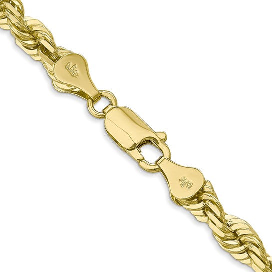 10K Two-Tone Gold Diamond-Cut Solid Rope Chain, 20 inch