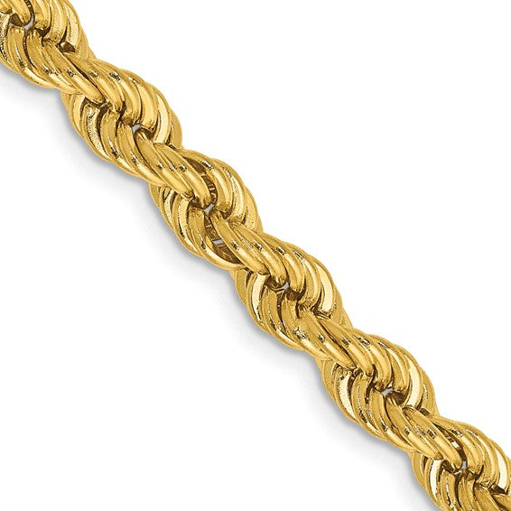 10K Two-Tone Gold Diamond-Cut Solid Rope Chain, 20 inch