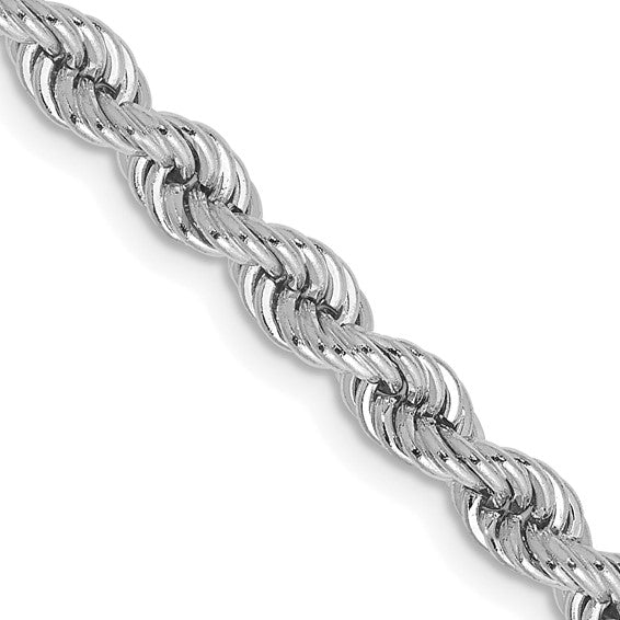 Two-Tone Sterling Silver Rope Chain Length 22 Mm 5.7