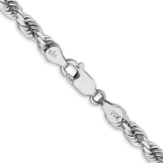Two-Tone Sterling Silver Rope Chain Length 22 Mm 5.7
