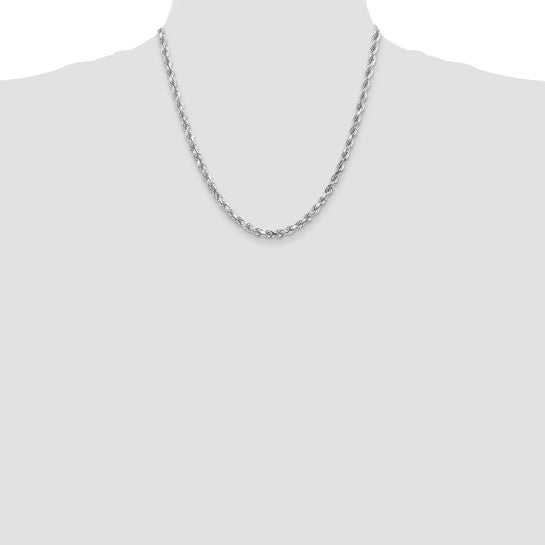 Two-Tone Sterling Silver Rope Chain Length 22 Mm 5.7