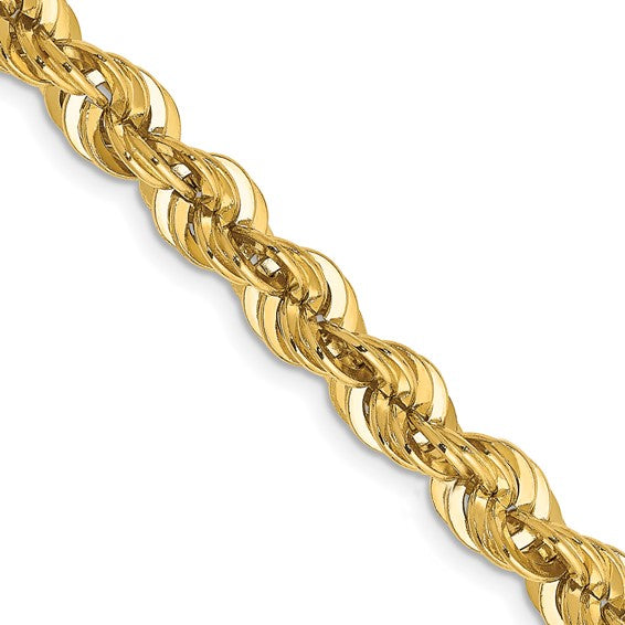 10K Yellow Gold Diamond-Cut Rope Bracelet, 8.25 inch, 6mm