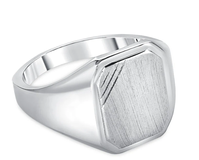 Sterling Silver Signet Ring, Size 9