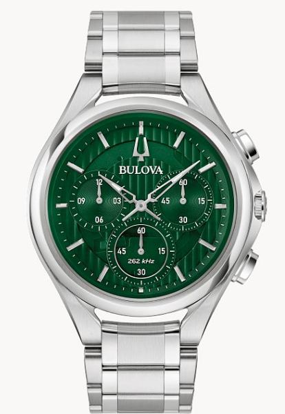 Bulova CURV Stainless Steel Chronograph Watch, 44mm Green