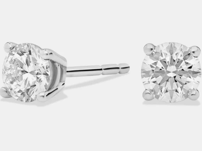 14K White Gold Lab-Grown Diamond Stud Earrings, 1.00 ct, F Color