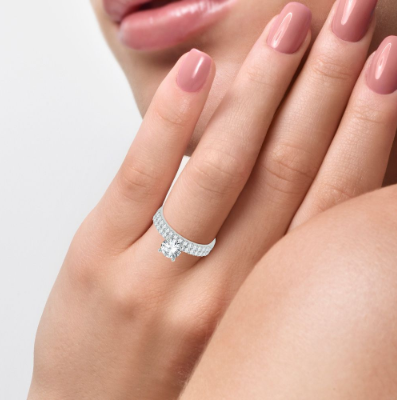 White 14 Karat Semi-Mount Ring