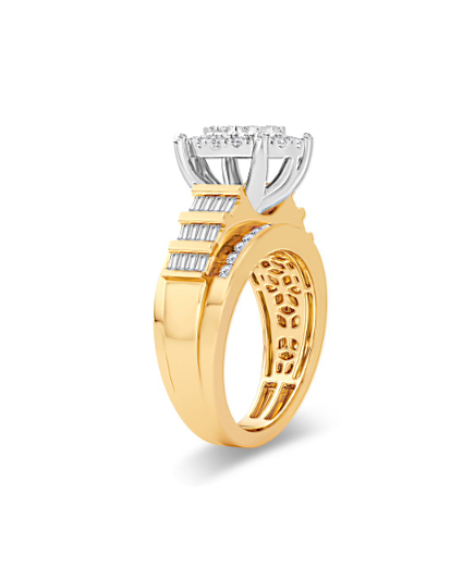 10k yellow gold Micro Pavé oval Engagement ring