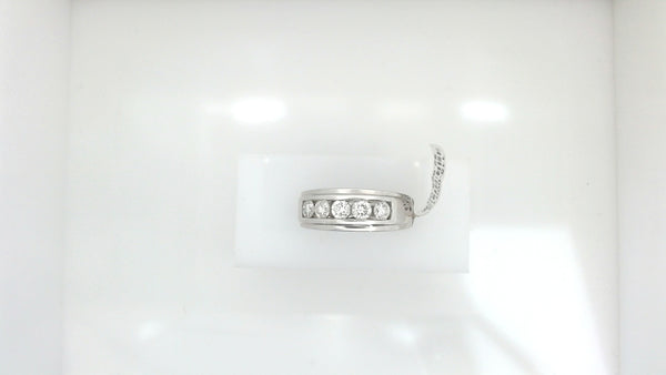 White 14 Karat Channel Set Men