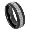 Tungsten Black with White Design Wedding Band 8mm