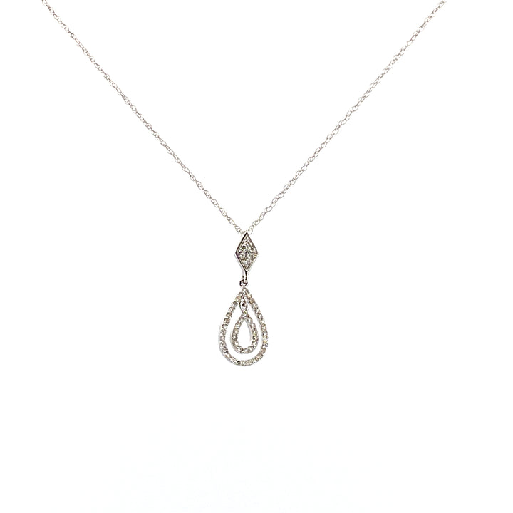 White 14 Karat Drop Pendant Wi