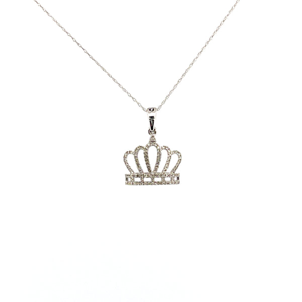 White 10 Karat Crown Necklace