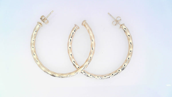 18K Gold Filled Diamond cut Hoops