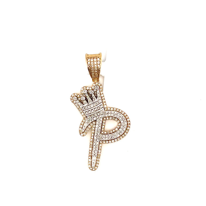 Two-Tone 10 Karat Initial Pend