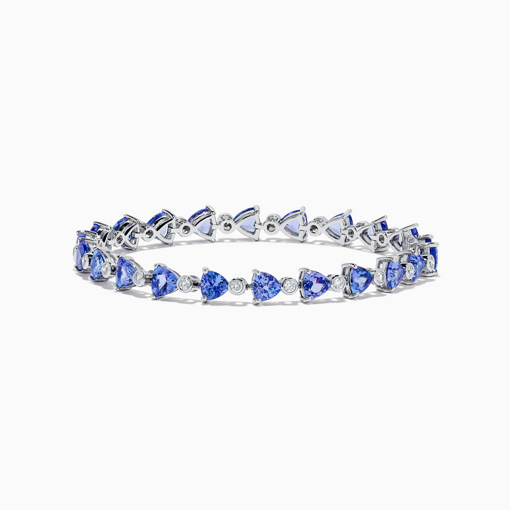 14K White Gold Tanzanite Tennis Bracelet