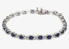 14k White Gold Blue Sapphire Tennis Bracelet