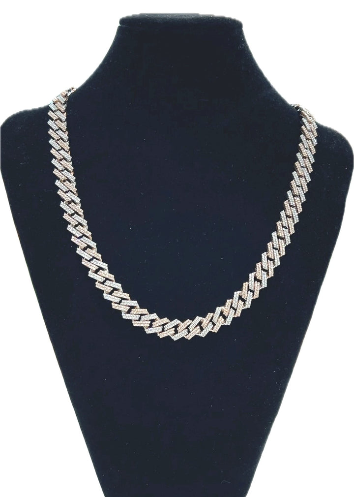 White 14 Karat Cuban Necklace