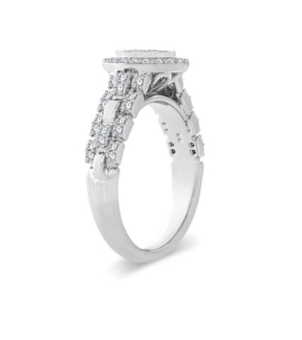 14k White gold Micro Pavé Oval Engagement Ring