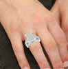 10k White gold Micro Pavé rectangle Engagement ring