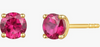 14K Yellow Gold Ruby Stud Earrings With 0.74Tw Round Rubys