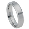 Titanium White Brushed Wedding Band Size:6