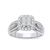 10K White Invisible set princess cut engagement ring