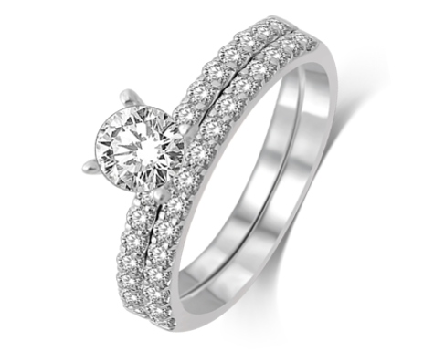 White 14 Karat Semi-Mount Ring