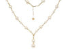 14k Yellow Gold Fresh Water Pearl Lariat Fashion Necklace 16 inch