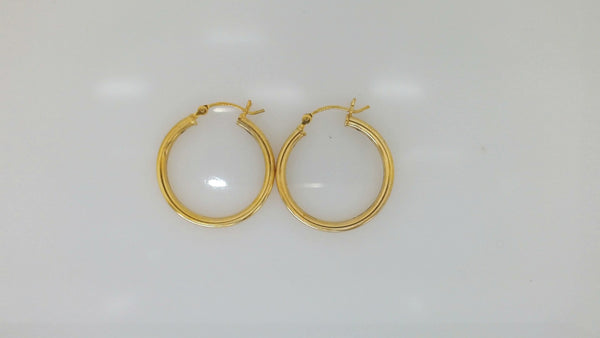 Yellow Sterling Silver Small Hoop Earrings