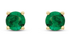 14K Yellow Gold Emerald Stud Earrings