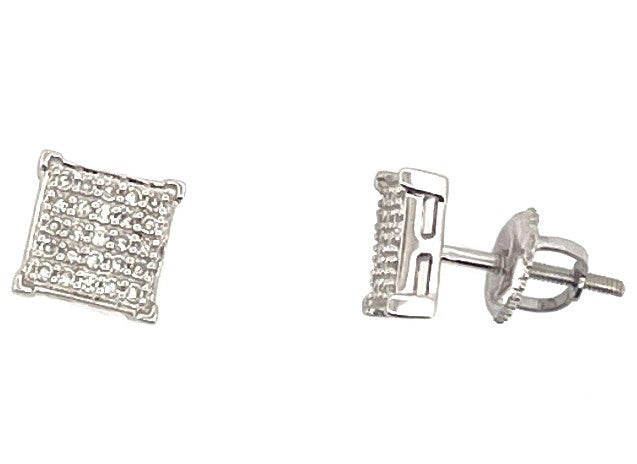 10K White Gold Diamond Stud Earrings, 0.45 ct