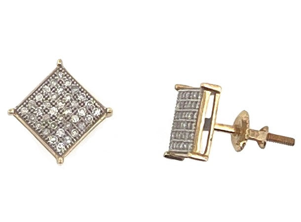 10K Yellow Gold Diamond Stud Earrings, 0.25 ct