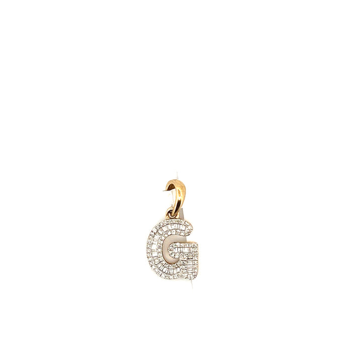 10K Yellow Gold Diamond Initial G Pendant, 0.425 ct
